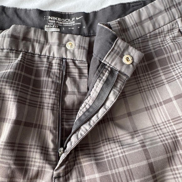 Nike Golf Tour Performance Dri-Fit Plaid Pants Gray Mens 34x32 Preppy Outdoors - Picture 14 of 15